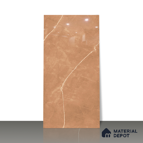 Budget Friendly Marble Floor & Wall Tile Value For Money TL 05580 Brown Armani Royal 4 ft x 2 ft - Vitrified Glossy Finish -9 mm | Suitable for Living Room, Bedroom & Bathroom