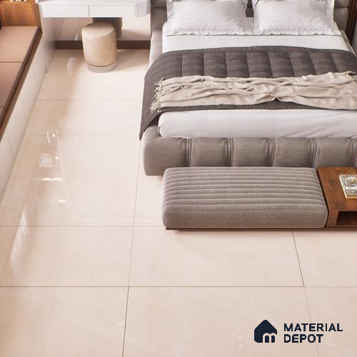 Budget Friendly Marble Floor & Wall Tile Value For Money TL 05581 Light Brown Armani Royal 4 ft x 2 ft - Vitrified Glossy Finish -9 mm | Suitable for Living Room, Bedroom & Bathroom