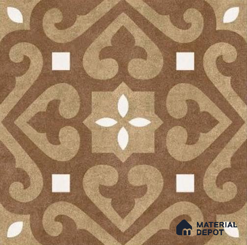 TL 04205 Marikit Brown 300 x 300 mm Sugar Matte Finish Moroccan Look Vitrified Wall & Floor Tile - 9 mm | Please Expect a Slight Variation of Pattern