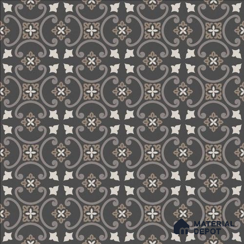 TL 04203 Pedi Black 300 x 300 mm Sugar Matte Finish Moroccan Look Vitrified Wall & Floor Tile - 9 mm | Please Expect a Slight Variation of Pattern