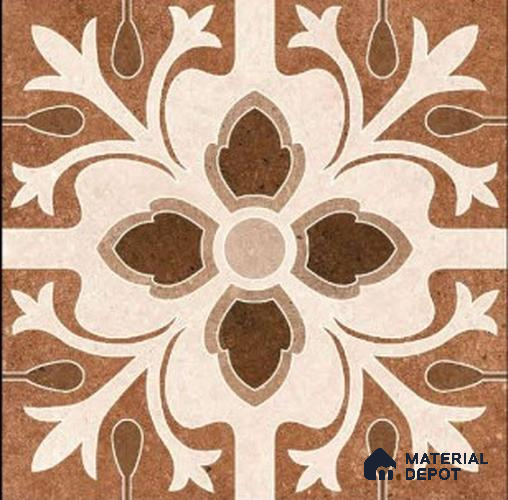 TL 04204 Teagan Brown 300 x 300 mm Sugar Matte Finish Moroccan Look Vitrified Wall & Floor Tile - 9 mm | Please Expect a Slight Variation of Pattern
