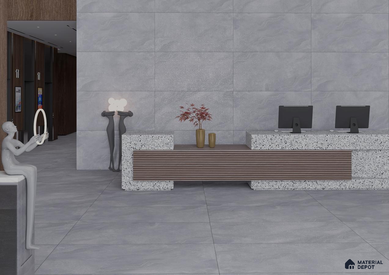 Modern Grey Reception Area Design | Material Depot