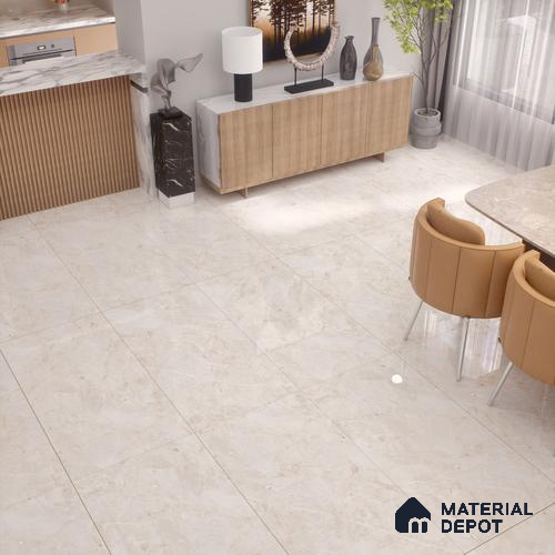 Marble Floor & Wall Tile TL 02174 Sand Beige 1200x600 Glossy Finish Vitrified Tile - 9 mm