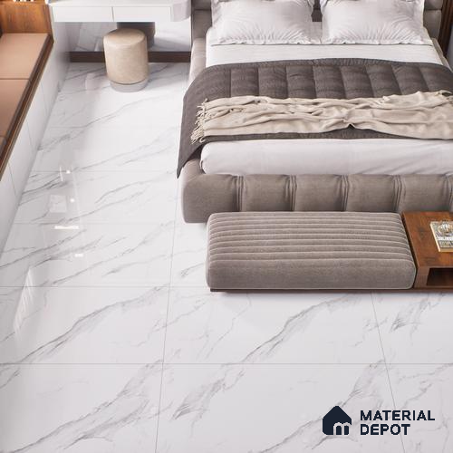 Budget Friendly Marble Floor & Wall Tile Value For Money TL 05608 Lasa Satvario 4 ft x 2 ft - Vitrified Glossy Finish -9 mm | Suitable for Living Room, Bedroom & Bathroom