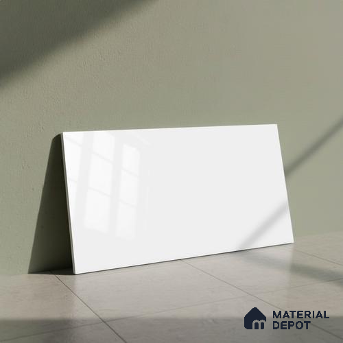 Plain Look Wall Tile TL 04693 B Plain Solara Moonstone White 2 ft x 1 ft Ceramic Glossy Finish - 9 mm | Suitable For Kitchen, Bathroom Walls and Backsplashes