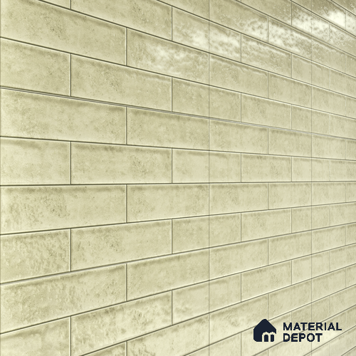 Faux Subway Wall Tile TL 04685 F Brick Solara Latte Beige 2 ft x 1 ft Ceramic Glossy Finish - 9 mm | Suitable For Kitchen, Bathroom Walls and Backsplashes | Please Expect a Slight Variation of Pattern