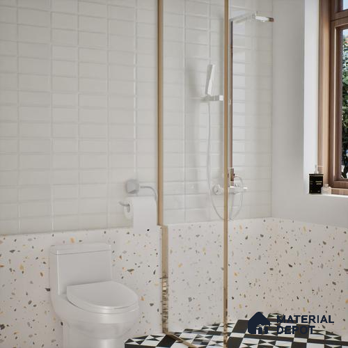 Faux Subway Wall Tile TL 04685 I Brick Solara Versilia White 2 ft x 1 ft Ceramic Glossy Finish - 9 mm | Suitable For Kitchen, Bathroom Walls and Backsplashes | Please Expect a Slight Variation of Pattern