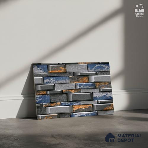 TL 05776 Shadow Blue 450x300 mm Glossy Finish Ceramic Wall Tile - 7 mm