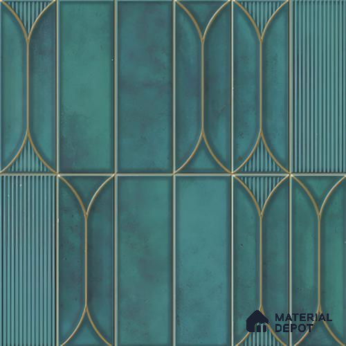 Faux Subway Wall Tile TL 00224 Blue 1 ft x 1 ft Matte Finish Ceramic Tile - 9 mm | Suitable For Kitchen, Bathroom, Dining Area | Please Expect a Slight Variation of Pattern