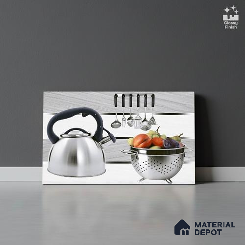 TL 01914 B Ash Grey & Silver Highlighter 18 x 12 inch Glossy Finish Ceramic Wall Tile - 6 mm