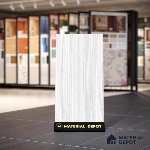 Marble Look Wall Tile TL 06641 Adda Silver 4 ft x 2 ft Vitrified Matte Finish - 9 mm | (Random 5) | Suitable for Living Room, Bedroom, Bathroom, Kitchen, Office, Elevation & Dining