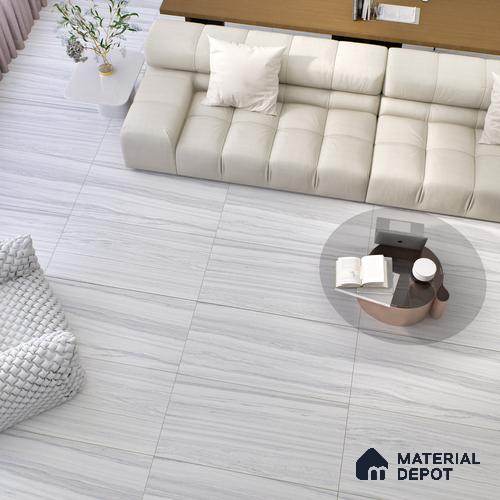 Marble Look Wall Tile TL 06641 Adda Silver 4 ft x 2 ft Vitrified Matte Finish - 9 mm | (Random 5) | Suitable for Living Room, Bedroom, Bathroom, Kitchen, Office, Elevation & Dining
