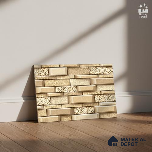 TL 05778 Slate Cream 450x300 mm Glossy Finish Ceramic Wall Tile - 7 mm