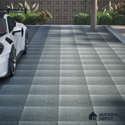 Budget Friendly Plain Look Value for Money Parking Smoky Grey Floor Tile 16 x 16 inch | TL 00656 | Vitrified Matte Finish Tile - 12 mm | Suitable For Parking, Outdoor, Balcony & Terrace | Pattern Alignment May Vary | 2-3 mm Spacer is Mandatory