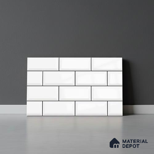 TL 01944 A Snow White Light 18 x 12 inch Glossy Finish Ceramic Wall Tile - 6 mm