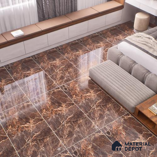 TL 01016 Spider Brown 1200x600 mm High Gloss Finish Vitrified Wall & Floor Tile - 9 mm