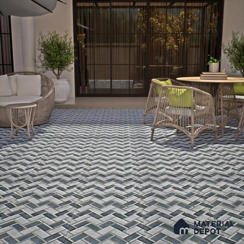 Budget Friendly Stacked Stone Look Value for Money Parking Prismor Floor Tile 16 x 16 inch | TL 06251 | Vitrified Matte Finish Tile - 12 mm | Suitable For Parking, Outdoor, Balcony & Terrace | Pattern Alignment May Vary | 2-3 mm Spacer is Mandatory