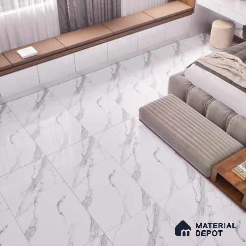 TL 01017 Statuario Classic 1200x600 mm High Gloss Finish Vitrified Wall & Floor Tile - 9 mm