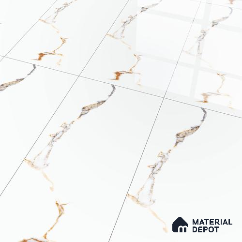 TL 00963 Statuario Gold 1200x600 mm Glossy Finish Vitrified Wall & Floor Tile - 9 mm
