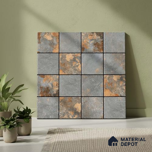 Stone Floor Tile TL 05765 Strada Mosaico Grizo 20 inch x 20 inch Vitrified Matte Finish - 12 mm | Suitable for Parking, Balcony, Courtyard, Patio, Terrace | Pattern Alignment May Vary | 2-3 mm Spacer is Mandatory