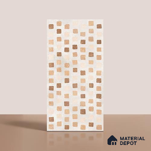 Patterned Wall Tile TL 07103 C Capsule Malaga Bianco 4 ft x 2 ft Matte Finish Vitrified Tile - 9 mm | 4 Random Design | Suitable For living Room, Bedroom, Bathroom