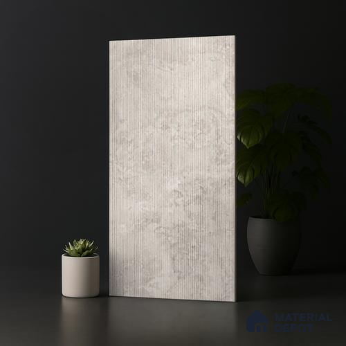 Stone Wall Tile TL 07085 I Liner Kemberg Bianco 4 ft x 2 ft Matte Finish GVT Vitrified Tile - 9 mm | 4 Random Design | Suitable For living Room, Bedroom, Bathroom