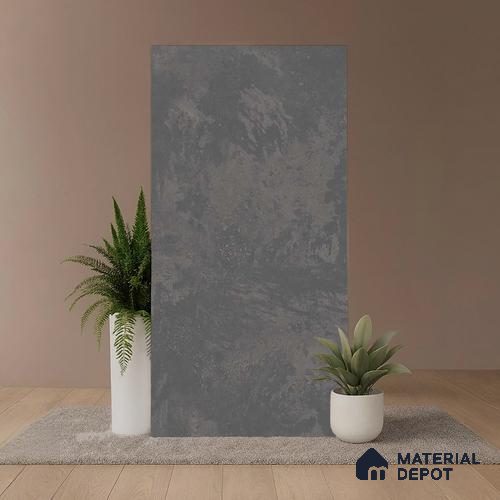 Grey Stone Floor & Wall Tile TL 06703 Gravier Obsidian Veil 2 ft x 4 ft Vitrified Carving Matte Finish - 9 mm | 4 Random Design | Suitable for Living Room, Bedroom, Bathroom