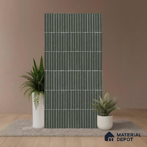Green Highlighter Wall Tile TL 06738 H Gravier Verdant Haze Etch 4 ft x 2 ft Vitrified Carving Matte Finish - 9 mm | Suitable for Living Room, Bedroom, Bathroom