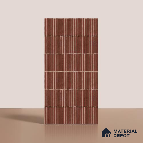 Brown Highlighter Wall Tile TL 06738 R Gravier Terra Brickstone Etch 4 ft x 2 ft Vitrified Carving Matte Finish - 9 mm | Suitable for Living Room, Bedroom, Bathroom