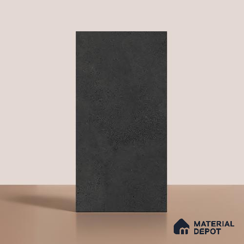 Black Stone Floor & Wall Tile TL 06738 Gravier Obsidian Concrete 4 ft x 2 ft Vitrified Carving Matte Finish - 9 mm | 8 Random Design | Suitable for Living Room, Bedroom, Bathroom