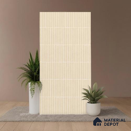 Cream Highlighter Wall Tile TL 06738 V Gravier Driftstone Concrete Etch 4 ft x 2 ft Vitrified Carving Matte Finish - 9 mm | Suitable for Living Room, Bedroom, Bathroom