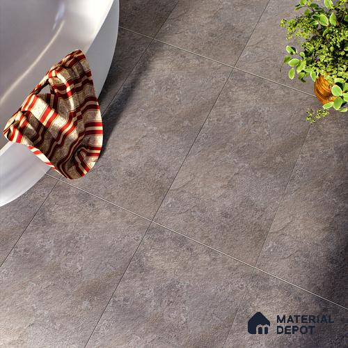 Grey Stone Floor & Wall Tile TL 06737 Gravier Phantom Mist 4 ft x 2 ft Vitrified Carving Matte Finish - 9 mm | 8 Random Design | Suitable for Living Room, Bedroom, Bathroom