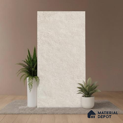 Grey Stone Floor & Wall Tile TL 06739 C Gravier Moonlit Crème 4 ft x 2 ft Vitrified Carving Matte Finish - 9 mm | 8 Random Design | Suitable for Living Room, Bedroom, Bathroom