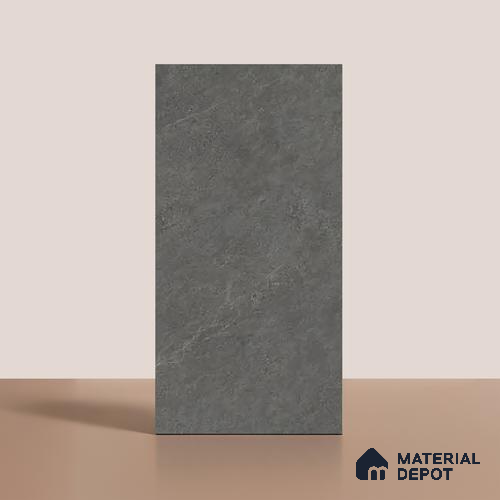 Grey Stone Floor & Wall Tile TL 06739 E Gravier Cosmic Obsidian 4 ft x 2 ft Vitrified Carving Matte Finish - 9 mm | 8 Random Design | Suitable for Living Room, Bedroom, Bathroom