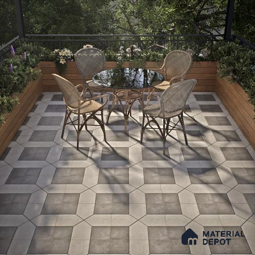 Budget Friendly Stone Look Value for Money Parking Obsidian Floor Tile 16 x 16 inch | TL 06249 B | Vitrified Matte Finish Tile - 12 mm | Perfect For Parking,Outdoor,Balcony & Terrace | Pattern Alignment May Vary | 2-3 mm Spacer is Mandatory