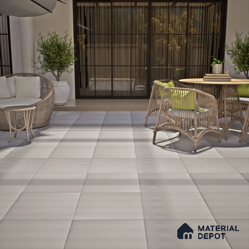 Stone Look Parking Floor Tile TL 06317 Cremora 2 ft x 2 ft Full Body Vitrified Matte Finish - 16 mm | Suitable for Heavy Duty Parking, Terrace & Balcony