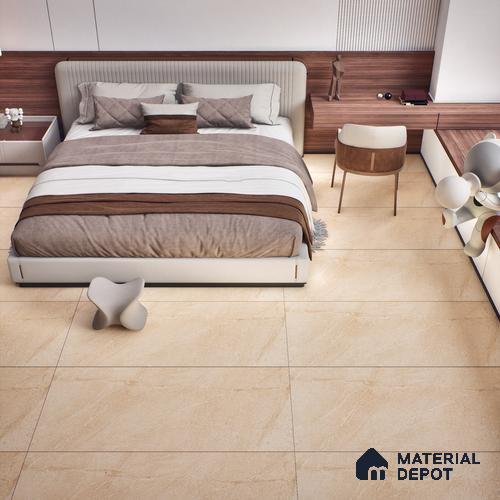 Stone Look Wall & Floor Tile TL 06656 B Artica Beige 4 ft x 2 ft Full Body Vitrified Matte Finish - 9 mm | 6 Random Design | Suitable For Living Room, Bedroom, Bathroom