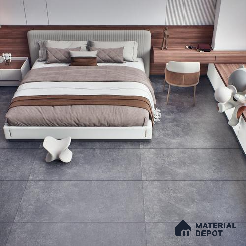Stone Look Wall & Floor Tile TL 06657 D Riga Coal 4 ft x 2 ft Full Body Vitrified Matte Finish - 9 mm | 6 Random Design | Suitable For Living Room, Bedroom, Bathroom