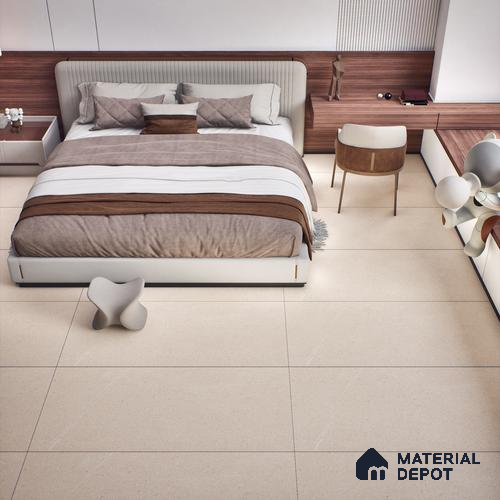 Stone Look Wall & Floor Tile TL 06658 Polar Pearl 4 ft x 2 ft Full Body Vitrified Matte Finish - 9 mm | 6 Random Design | Suitable For Living Room, Bedroom, Bathroom