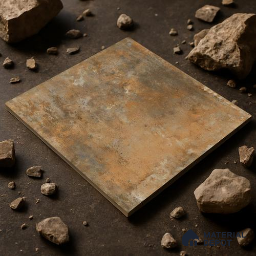 Stone Tile TL 04802 C Rustique Elegance Rustic Brown 16 x 16 inch Vitrified Matte Finish - 12 mm | Suitable for Parking, Terrace, Balcony, Courtyard | Heavy Duty Digital Anti Skid Parking Floor | Pattern Alignment May Vary | 2-3 mm Spacer is Mandatory