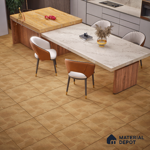 Cement Floor Tile TL 06023 AB Spectra Earth 11.8 inch x11.8 inch Vitrified Matte Slate Punch Finish - 12 mm | 24 Random Design | Ideal For Living Room, Bathroom, Restaurants