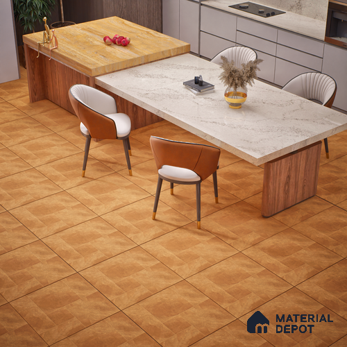 Cement Floor Tile TL 06023 AD Spectra Cotto 11.8 inch x11.8 inch Vitrified Matte Slate Punch Finish - 12 mm | 24 Random Design | Ideal For Living Room, Bathroom, Restaurants