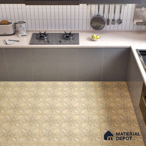 Stone Floor Tile TL 06023 AE Natural Stone Decor 11.8 inch x11.8 inch Vitrified Matte Slate Punch Finish - 12 mm | 48 Random Design | Ideal For Living Room, Bathroom, Restaurants