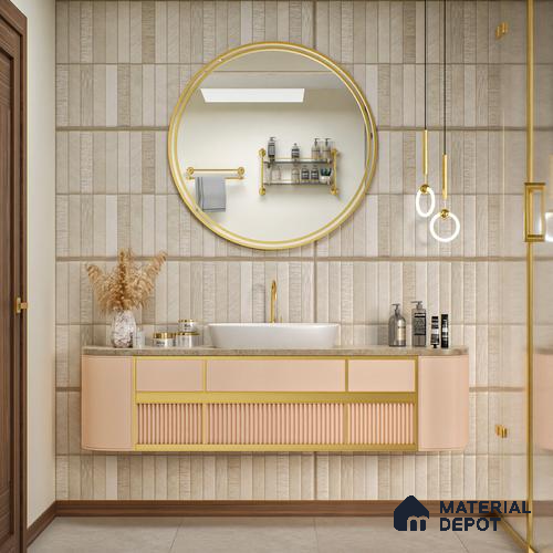 Stone Floor & Wall Tile TL 06094 B Slaty Greige Bricks 4 ft x 2 ft Vitrified Matte Finish - 9 mm | 4 Random Design | Suitable For Living Room, Bedroom, Bathroom, Kitchen