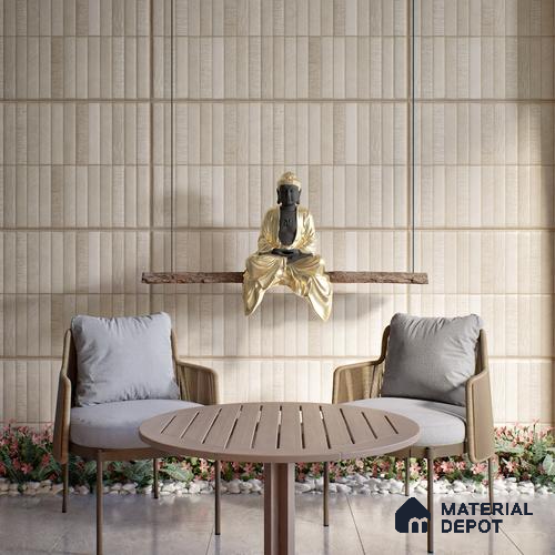 Stone Floor & Wall Tile TL 06094 B Slaty Greige Bricks 4 ft x 2 ft Vitrified Matte Finish - 9 mm | 4 Random Design | Suitable For Living Room, Bedroom, Bathroom, Kitchen