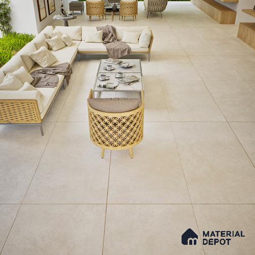Cement Wall & Floor Tile TL 06094 Slaty Greige Plain 4 ft x 2 ft Vitrified Matte Finish - 9 mm | 4 Random Design | Suitable For Living Room, Bedroom, Bathroom, Kitchen