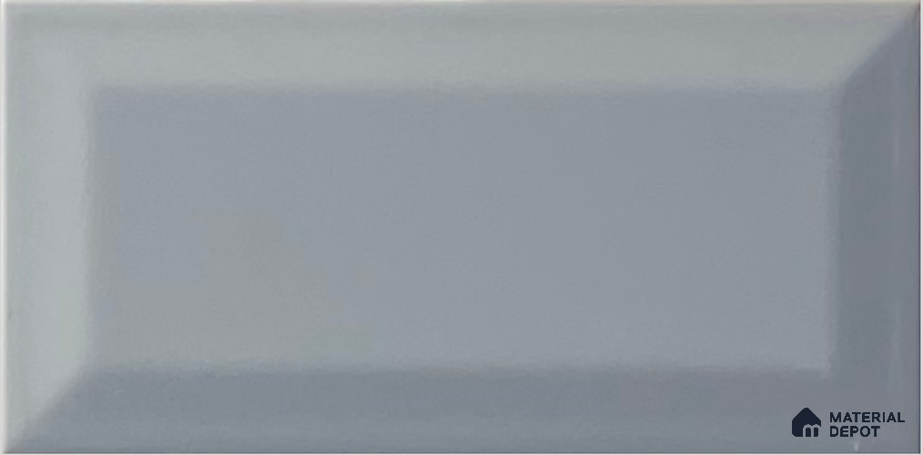TL 00005 B 8x4 inches Grey Bevelled Glossy Finish Ceramic Wall Tile - 7 mm