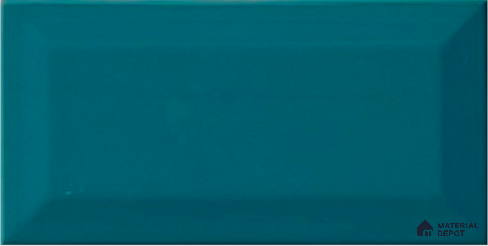 TL 00006 E 8x4 inches Aqua Blue Bevelled Glossy Finish Ceramic Wall Tile - 7 mm