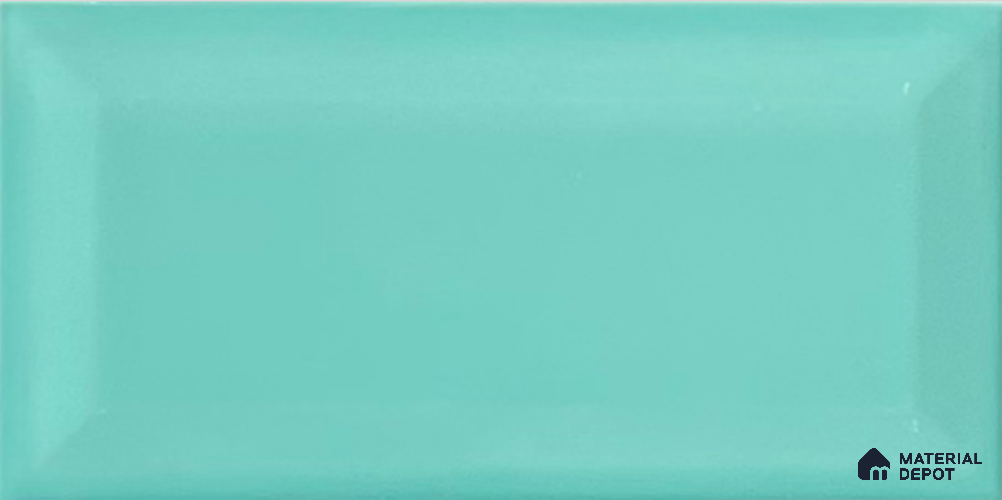 TL 00006 B 8x4 inches Aqua Green Bevelled Glossy Finish Ceramic Wall Tile - 7 mm