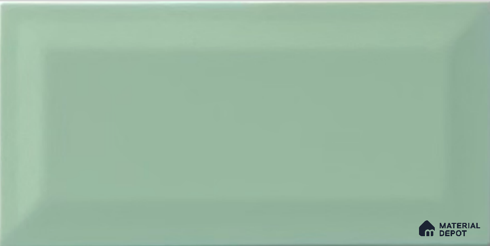 TL 00006 A 8x4 inches Mint Pista Bevelled Glossy Finish Ceramic Wall Tile - 7 mm